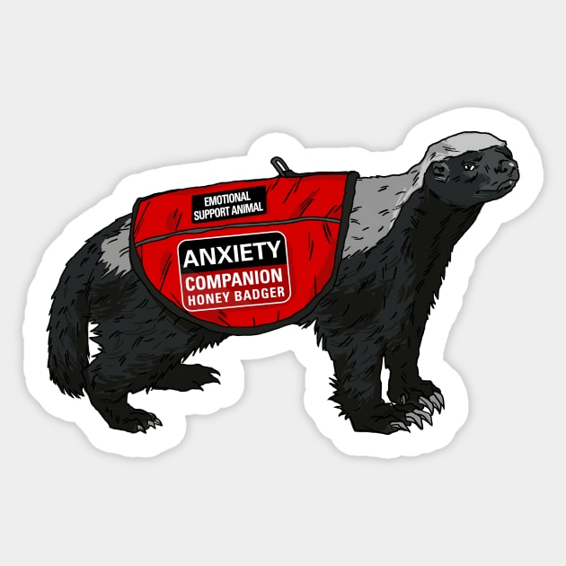 Anxiety Companion Honey Badger Sticker by castrocastro
